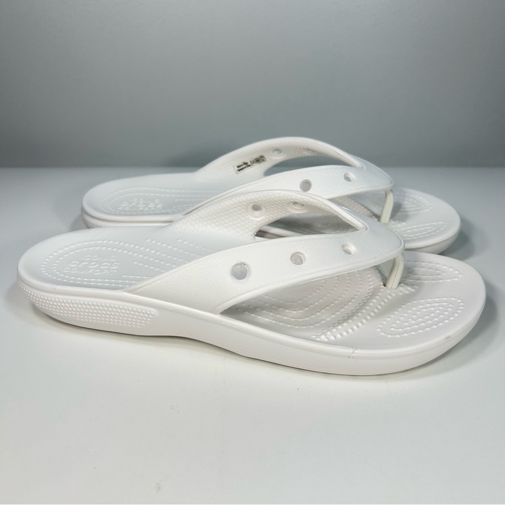 Crocs Classic Slip On Flip-Flop Unisex Sandals 207713 White Men’s 6 Women’s Sz 8